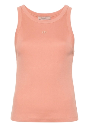 TWINSET cut out-detail ribbed top - Pink