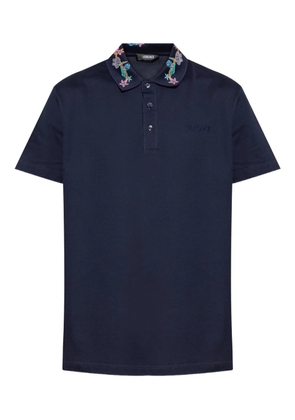 Versace logo-embroidered polo shirt - Blue