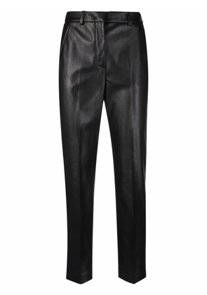 Incotex coated crop-leg trousers - Black