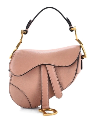 Christian Dior Pre-Owned Saddle Handbag Leather Micro satchel - Neutrals