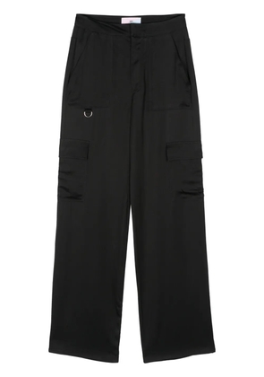 Chiara Ferragni satin straight cargo pants - Black
