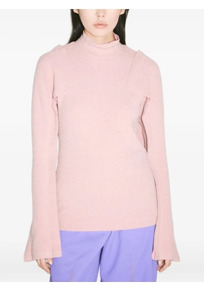 Kiko Kostadinov fluted-sleeve mock-neck top - Pink