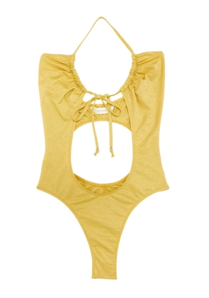 Palm Angels glittered cut-out swimsuit - Yellow