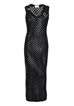 Blumarine crochet cotton long dress - Black