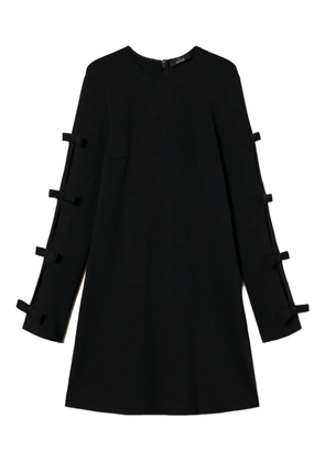 TWINSET bow-detail long-sleeve mini dress - Black