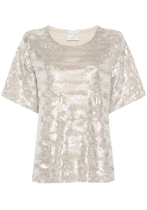 Forte Forte sequinned short-sleeve blouse - Silver