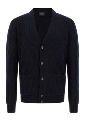 Brioni ribbed braid cardigan - Blue