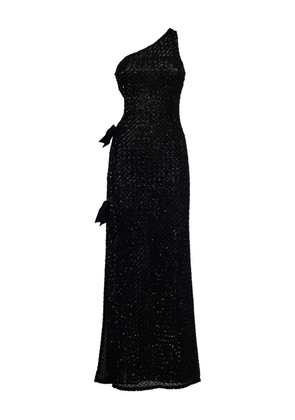 La Semaine sequin one-shoulder gown - Black