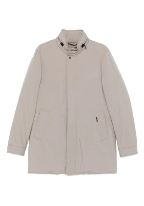 Moorer high-neck buttoned coat - Neutrals
