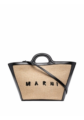 Marni Tropicalia logo-embroidered tote bag - Neutrals