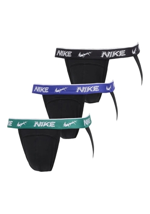 Nike logo-waistband stretch briefs (pack of three) - Black