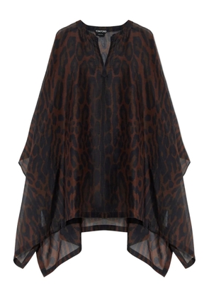 TOM FORD leopard-print beach dress - Brown