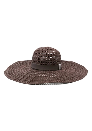 Peserico interwoven sun hat - Brown