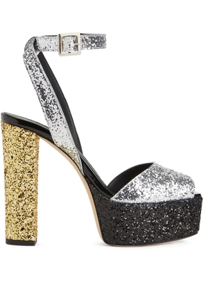 Giuseppe Zanotti 120mm Betty Glitter platform-sole sandals - Silver