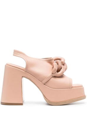 Stella McCartney 125mm chain-link block heel sandals - Pink