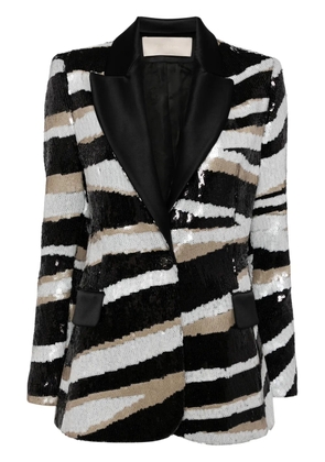 Elie Saab sequinned satin-embellished blazer - Black