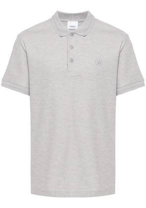 Burberry logo-embroidered cotton polo shirt - Grey