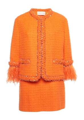 Valentino Pre-Owned Tweed embellished suit - Orange
