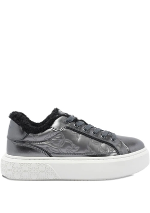 PINKO metallic fur-lined sneakers - Grey