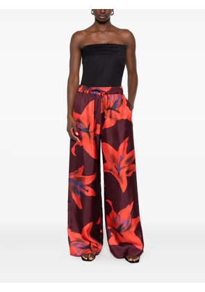 Alexander McQueen floral-print trousers - Red