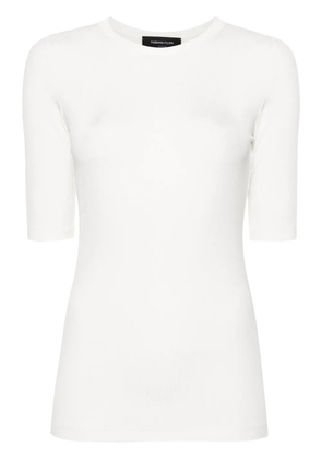 Fabiana Filippi cut-out fine-ribbed top - White