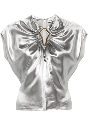 Lanvin embellished lamé top - Silver