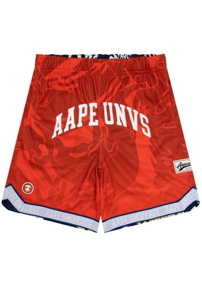 AAPE BY *A BATHING APE® mix-print reversible track shorts - Orange