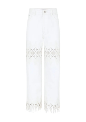 Rabanne embroidered fringed trousers - White
