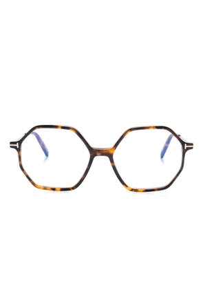 TOM FORD Eyewear geometric-frame glasses - Brown