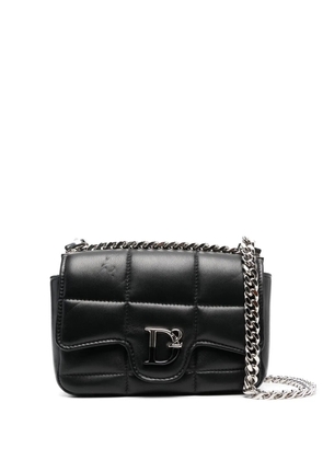 DSQUARED2 logo-plaque quilted crossbody bag - Black