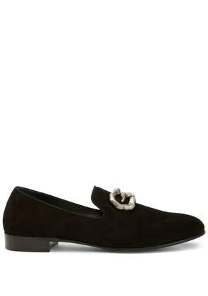 Giuseppe Zanotti logo-plaque suede loafers - Black
