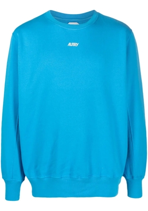 Autry logo-flocked cotton sweatshirt - Blue