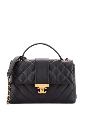 CHANEL Pre-Owned In The City Top Handle Flap Bag Mixed Quilt Calfskin Small satchel - Black