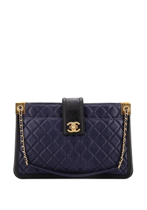 CHANEL Pre-Owned Elegant CC Tote Quilted Lambskin Large satchel - Black