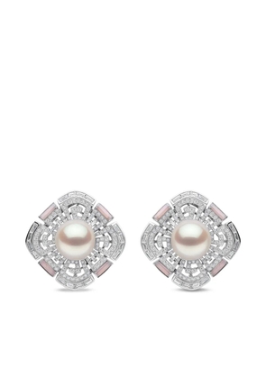 Yoko London Cleopatra pearl and diamond earrings - Silver