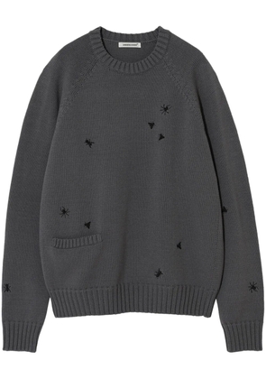 Undercover embroidered crew-neck jumper - Grey