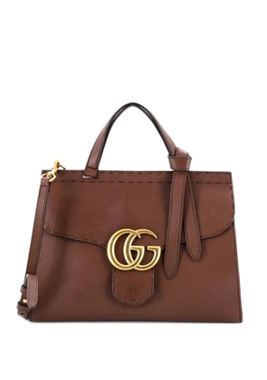 Gucci Pre-Owned GG Marmont Top Handle Bag Leather Small satchel - Brown
