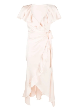 Philosophy Di Lorenzo Serafini ruffled satin wrap dress - Pink