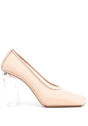 Amina Muaddi Charlotte 100mm pumps - Neutrals