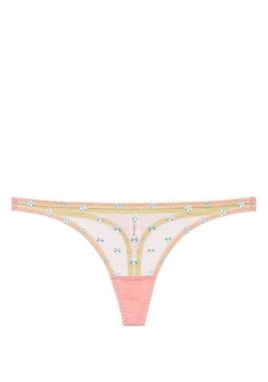 Dora Larsen Jaime embroidered-design thong - Pink