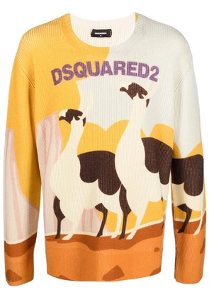DSQUARED2 Llama Country knitted jumper - Yellow