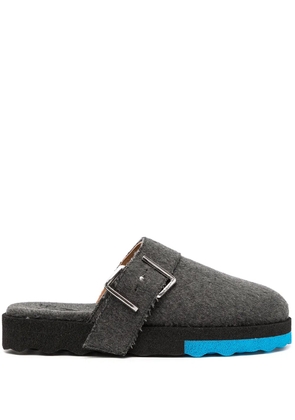 Off-White buckle-detail felted slippers - Grey