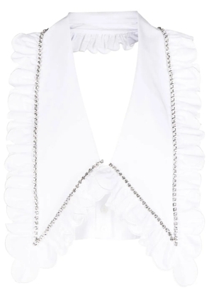 AREA crystal-embellished cropped top - White