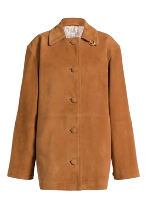 Alberta Ferretti buttoned goat skin jacket - Brown
