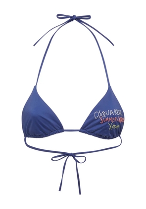 DSQUARED2 embroidered bikini top - Blue