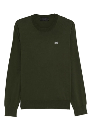 DSQUARED2 logo-appliqué cotton jumper - Green