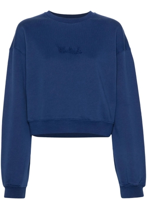 Woolrich logo-embroidered cotton sweatshirt - Blue