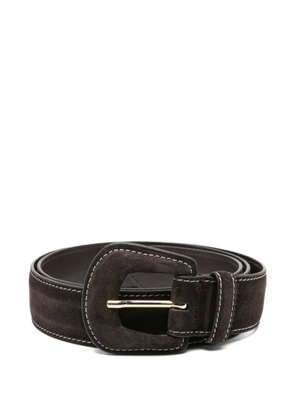 Maje suede leather buckle belt - Brown