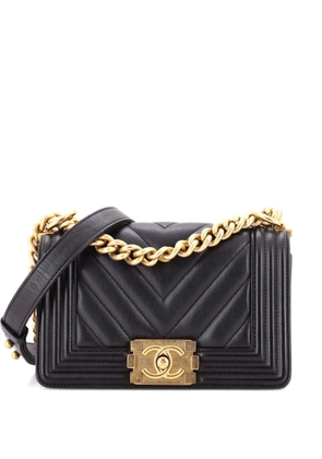 CHANEL Pre-Owned Boy Flap Bag Chevron Lambskin Small shoulder bag - Black