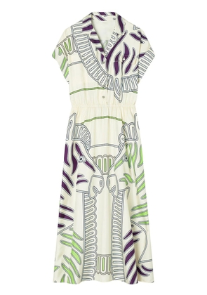 Tory Burch printed silk twill shirtdress - Neutrals